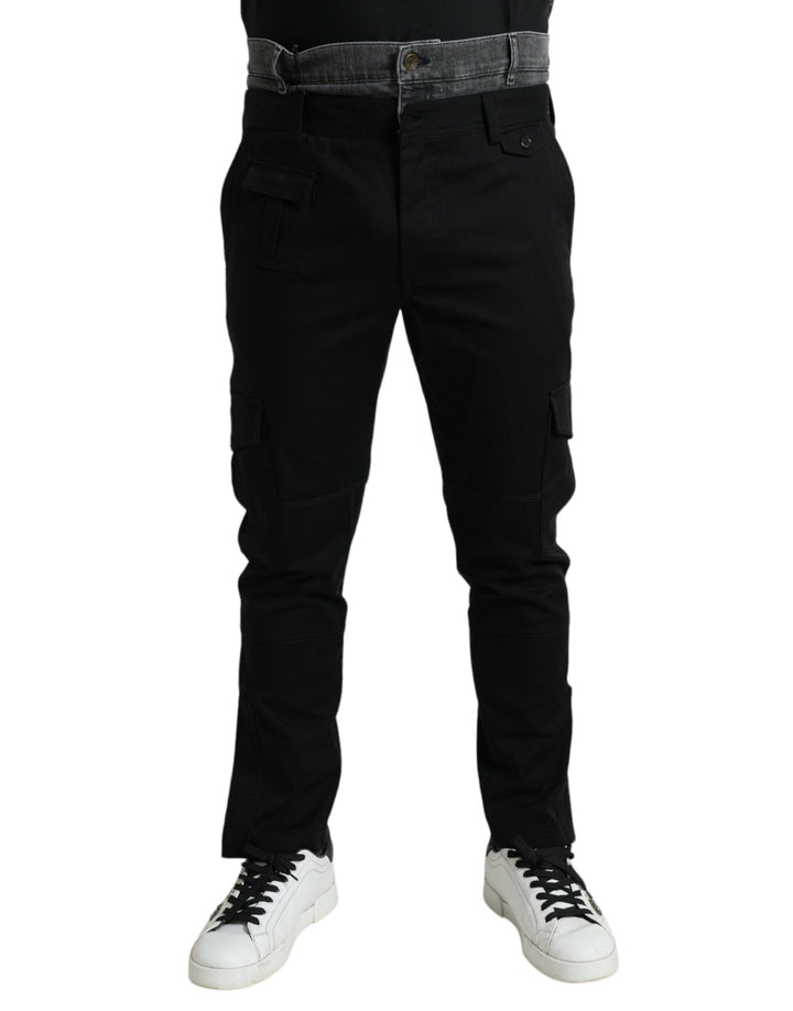 Dolce & Gabbana Jean Slim en Coton Denim Gris et Noir