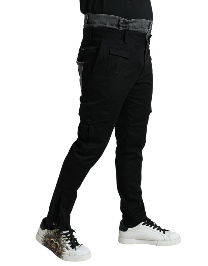 Dolce & Gabbana Jean Slim en Coton Denim Gris et Noir