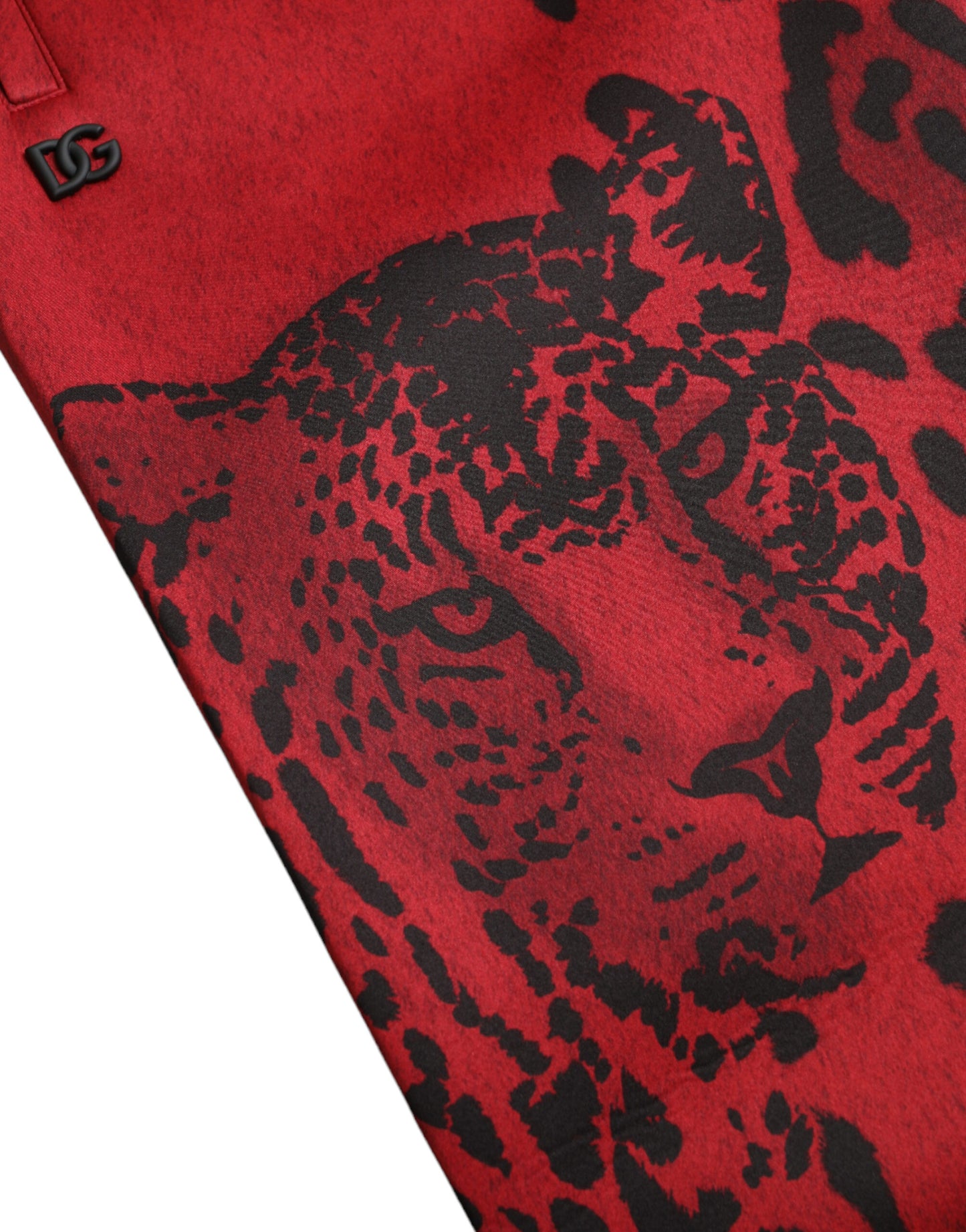 Pantalon de jogging Dolce & Gabbana léopard noir et rouge extensible