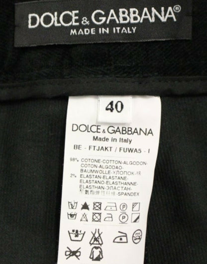 Pantalones cortos de algodón verde oscuro Dolce & Gabbana