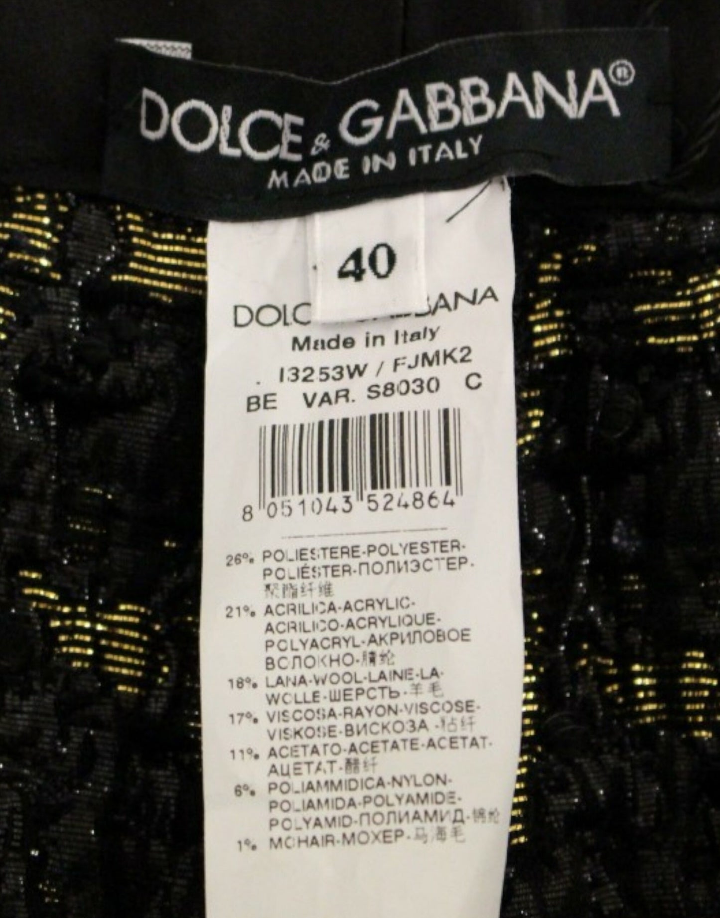 Pantalones cortos de tela negros Dolce & Gabbana