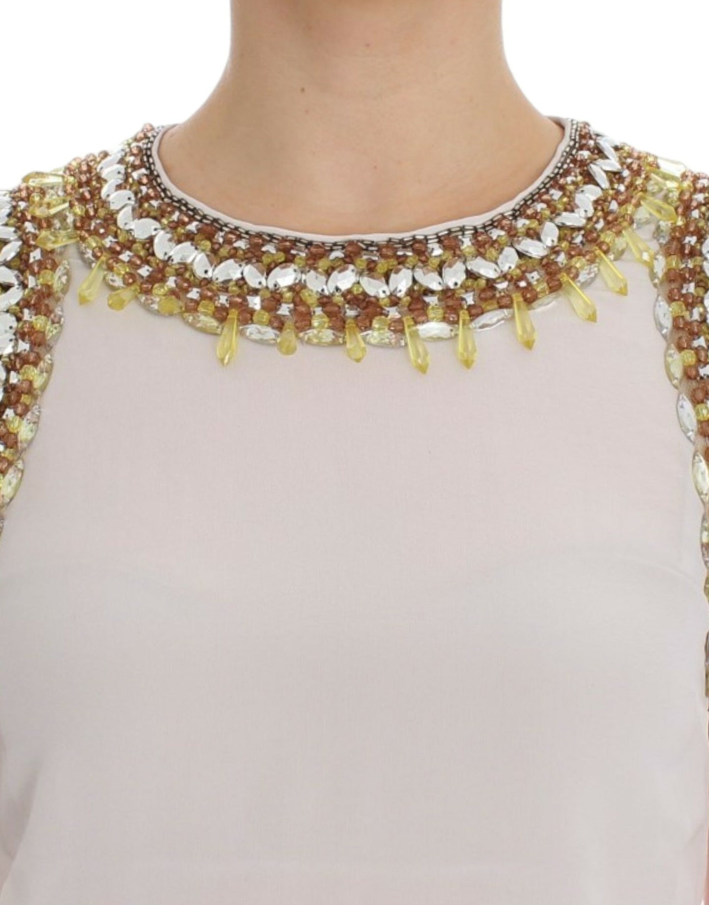 Débardeur Dolce & Gabbana blanc orné de cristaux