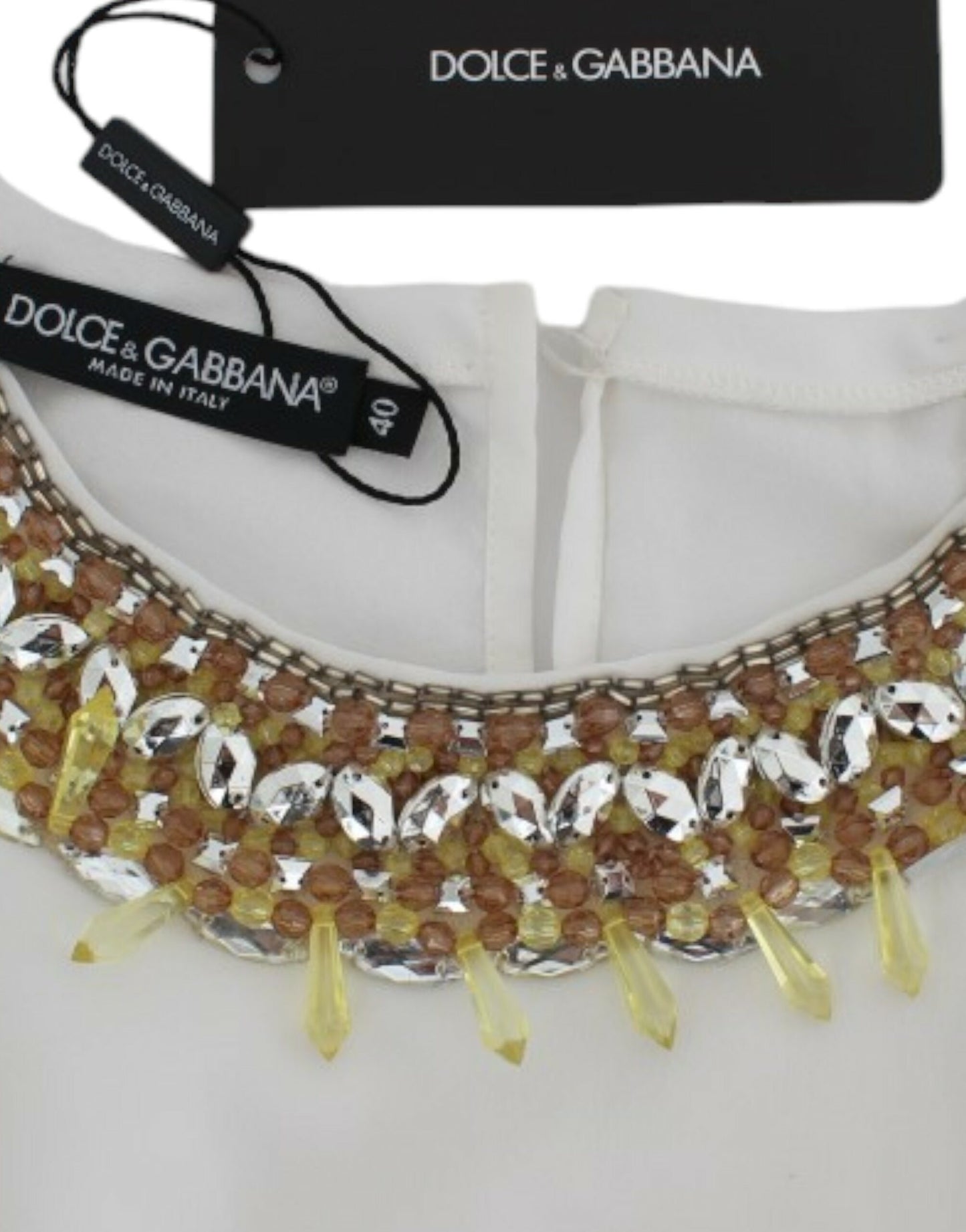 Débardeur Dolce & Gabbana blanc orné de cristaux
