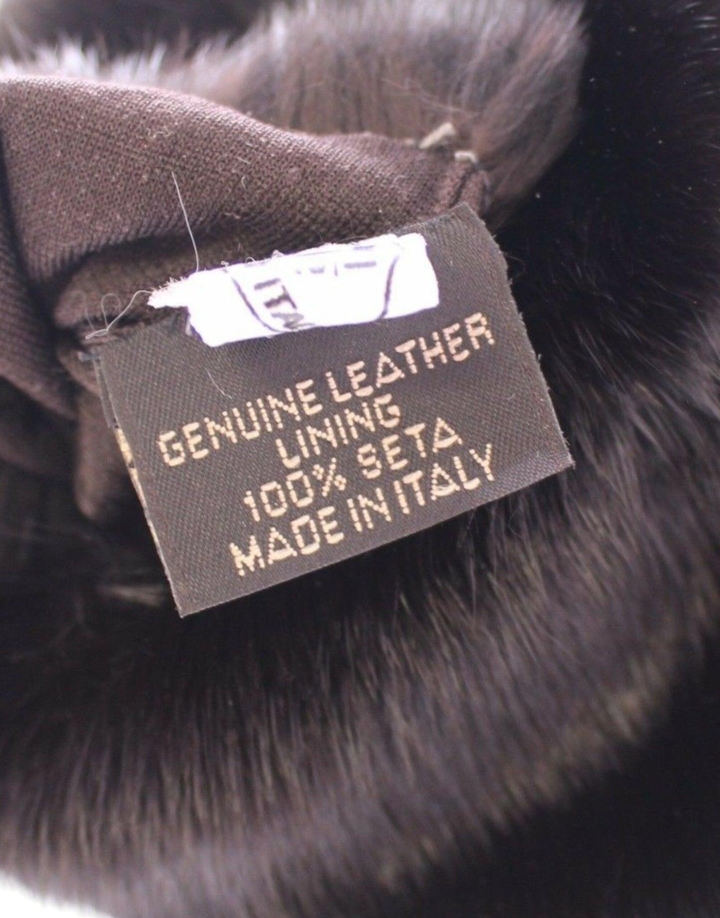 Gants en cuir suède de chèvre avec fourrure de vison violette Dolce & Gabbana