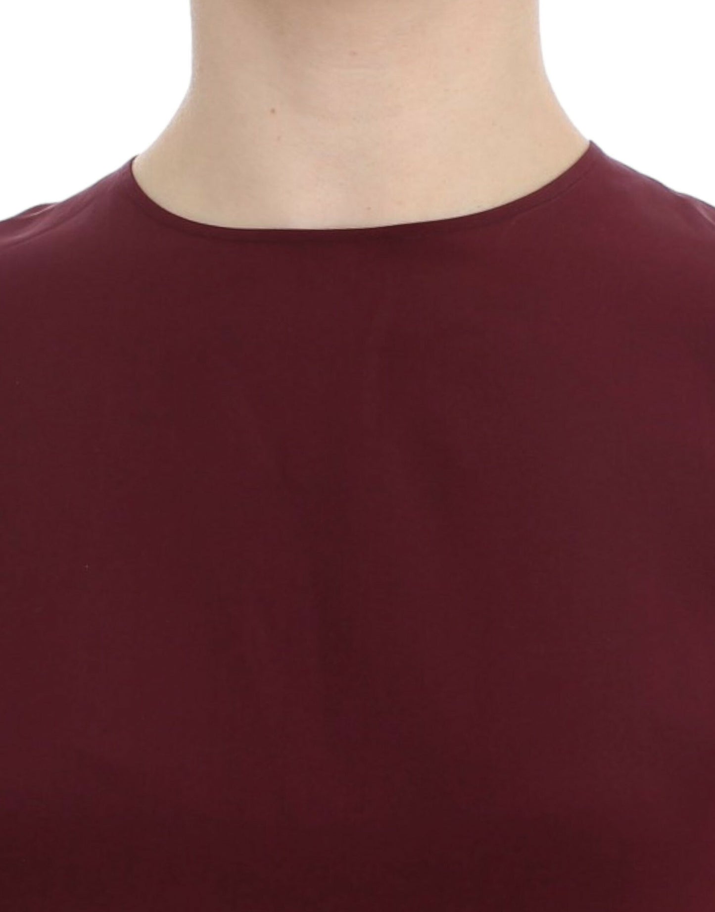 Chemisier en soie rouge Dolce & Gabbana à manches 3/4