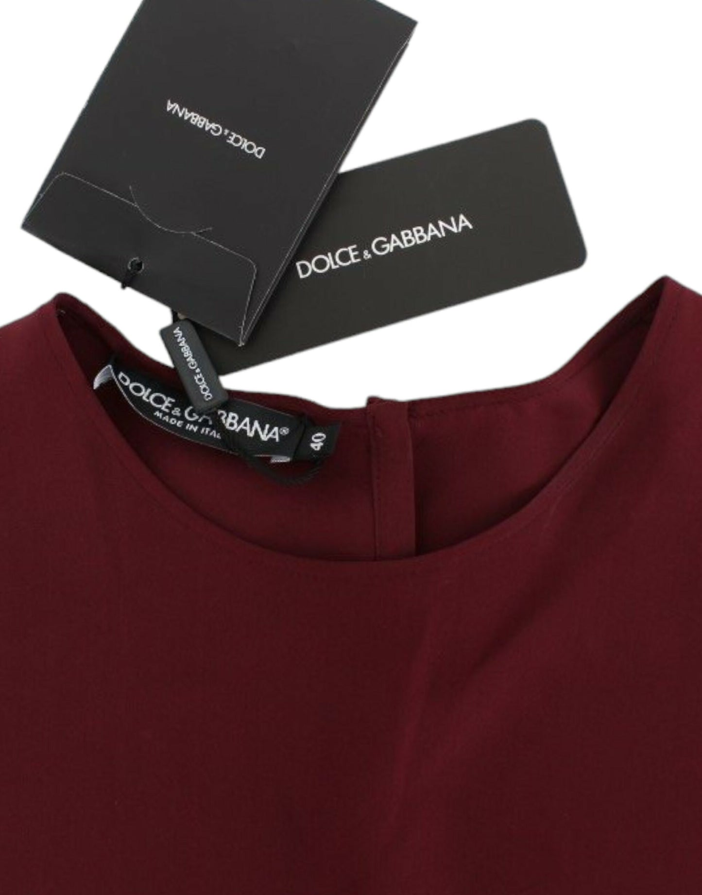 Chemisier en soie rouge Dolce & Gabbana à manches 3/4