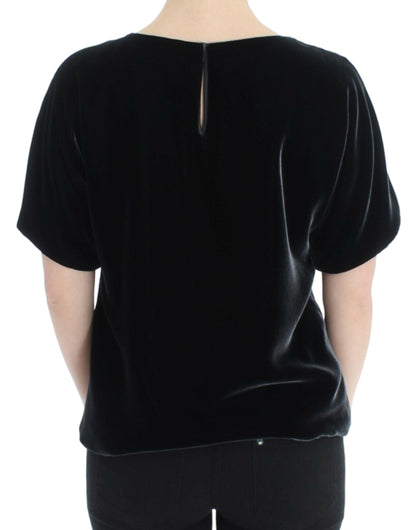 Chemisier à manches courtes en velours noir Dolce & Gabbana