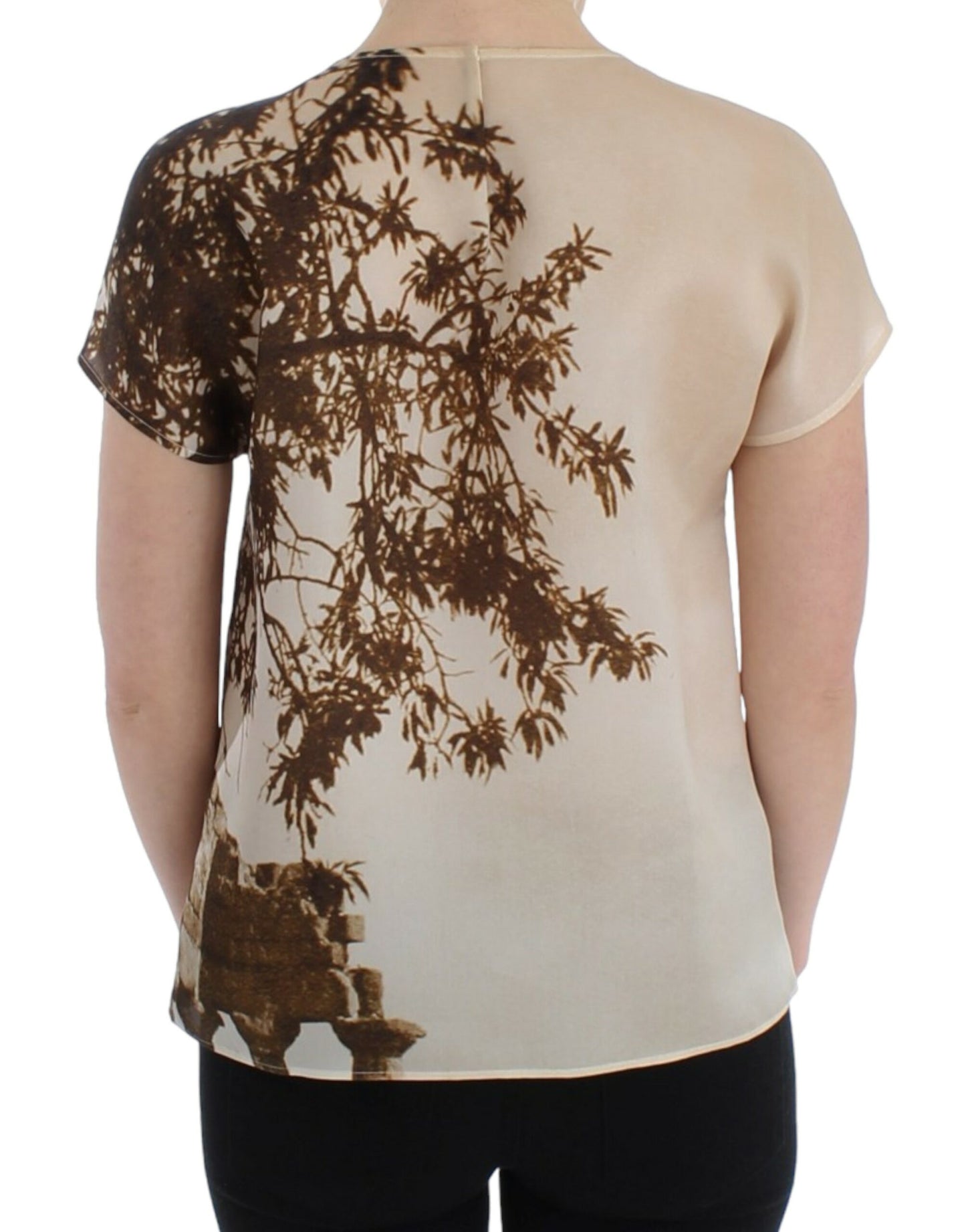 Chemisier en soie Taormina marron Dolce & Gabbana