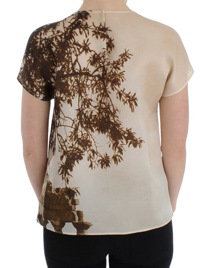 Chemisier en soie Taormina marron Dolce & Gabbana