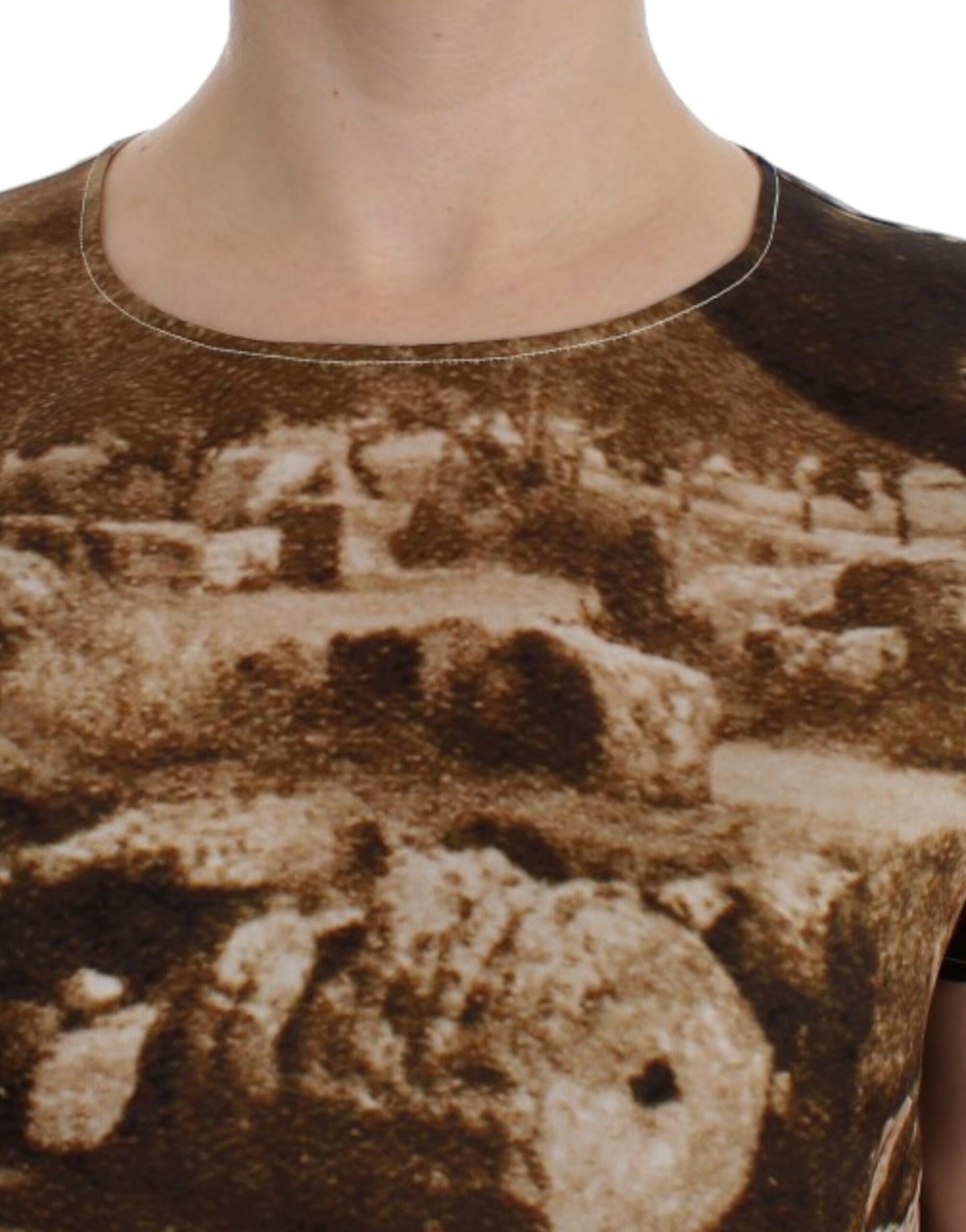 Chemisier en soie Taormina marron Dolce & Gabbana