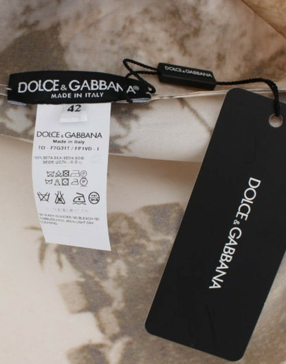 Chemisier en soie Taormina marron Dolce & Gabbana