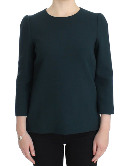 Chemisier en laine vert à manches 3/4 Dolce & Gabbana