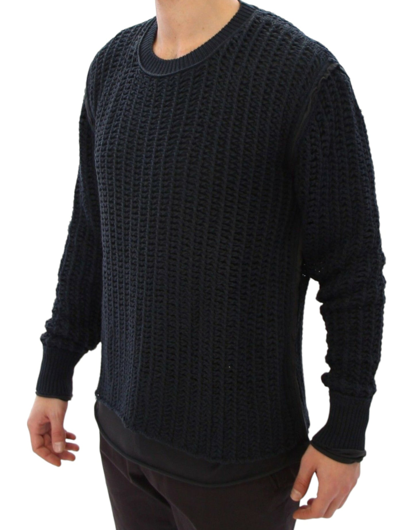 Pull en maille résille bleu Dolce & Gabbana