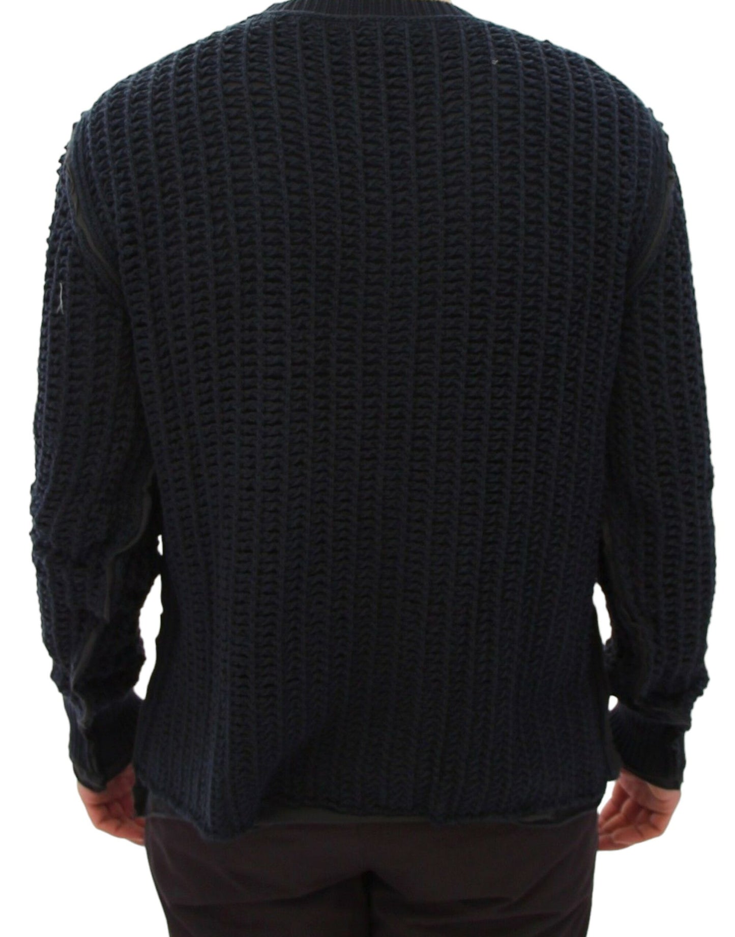 Pull en maille résille bleu Dolce & Gabbana