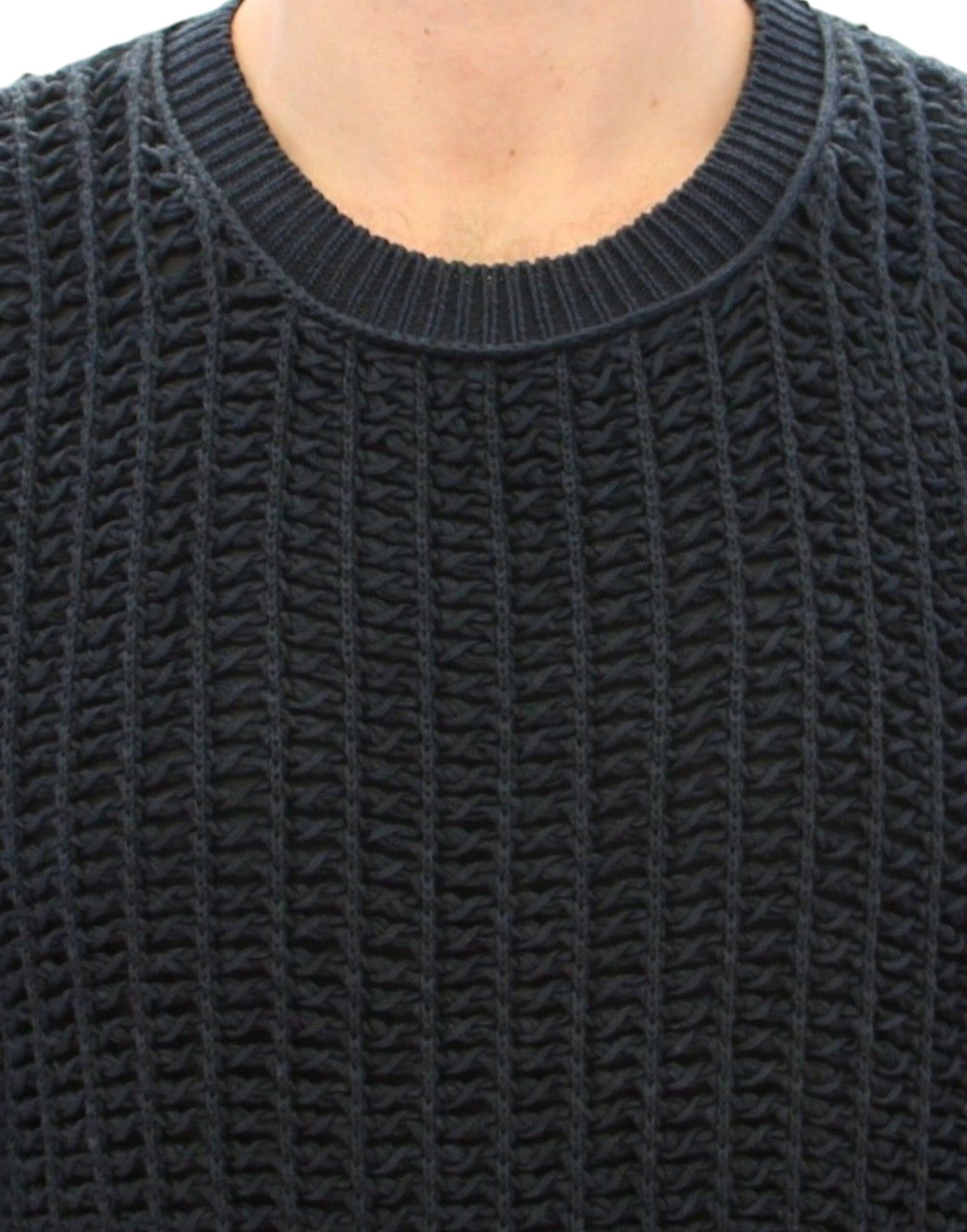 Pull en maille résille bleu Dolce & Gabbana