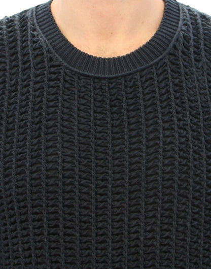 Pull en maille résille bleu Dolce & Gabbana