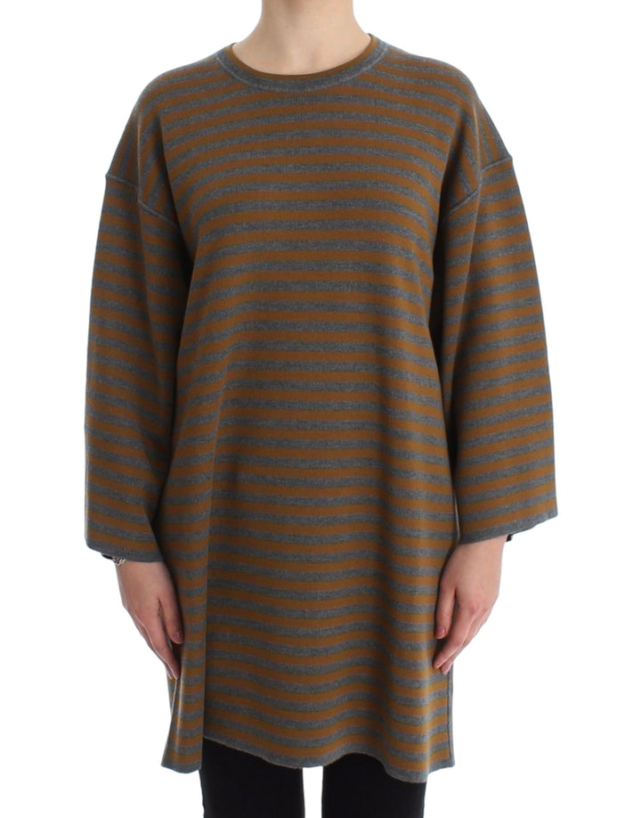 Haut de pull surdimensionné rayé gris et jaune Dolce & Gabbana