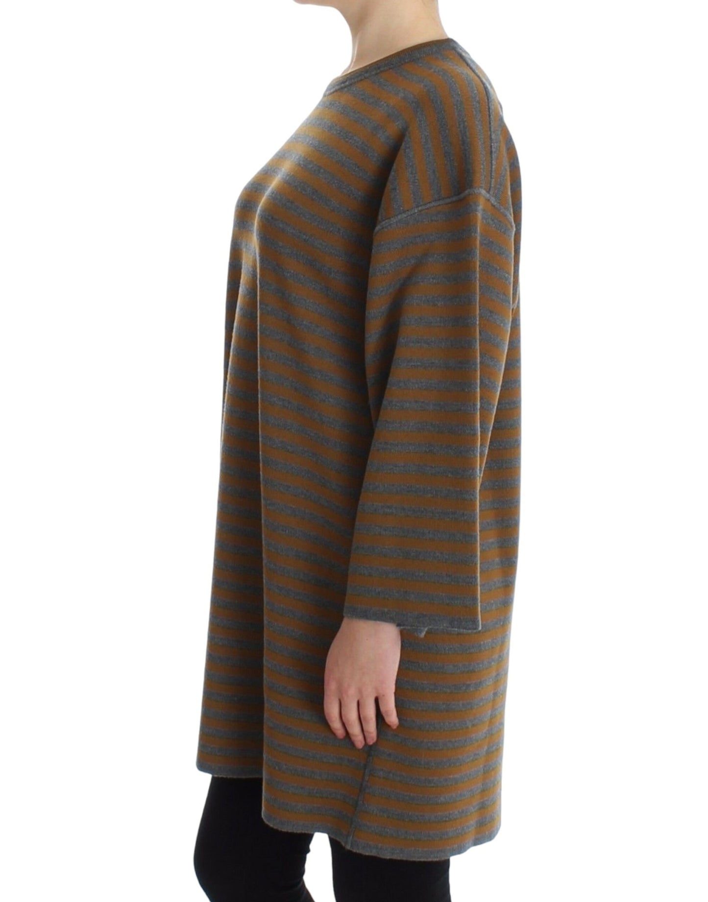 Haut de pull surdimensionné rayé gris et jaune Dolce & Gabbana