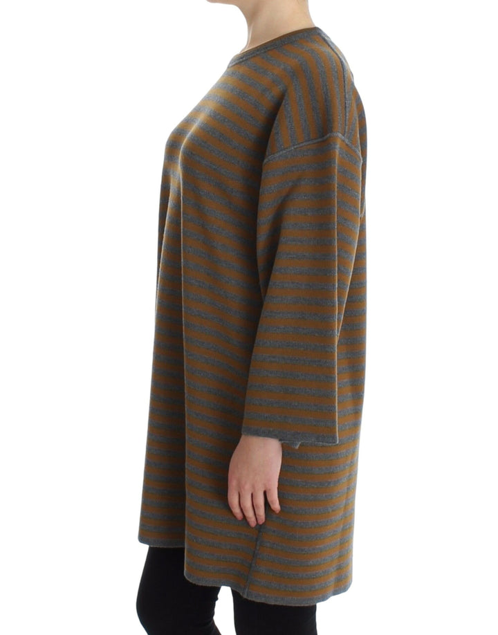 Haut de pull surdimensionné rayé gris et jaune Dolce & Gabbana