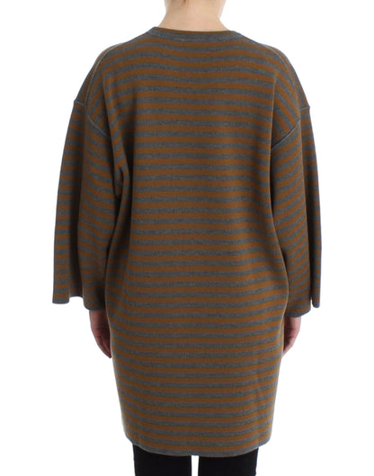 Haut de pull surdimensionné rayé gris et jaune Dolce & Gabbana
