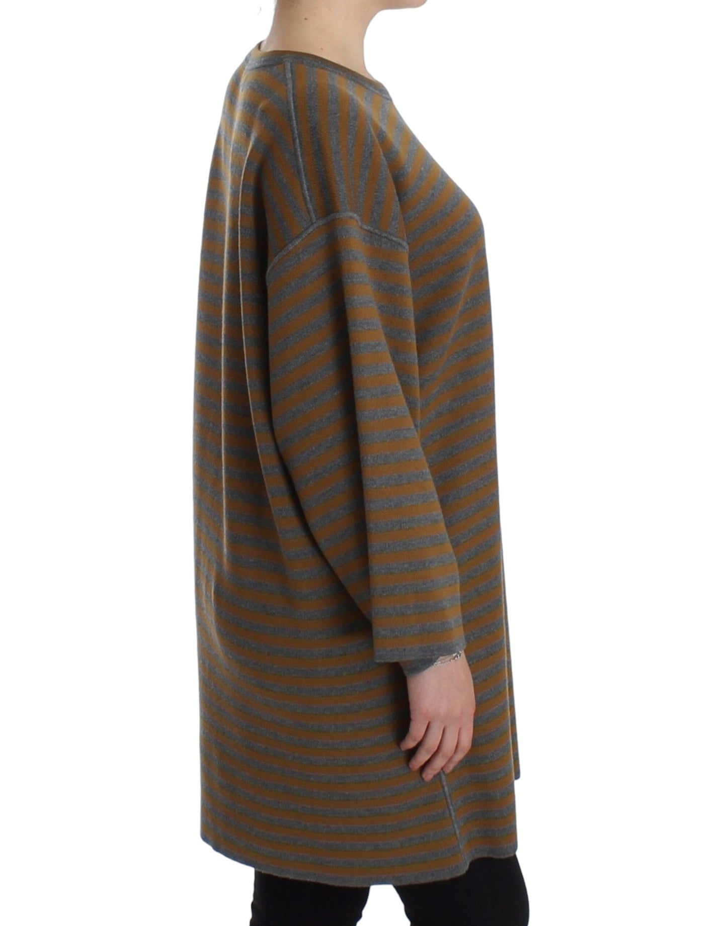 Haut de pull surdimensionné rayé gris et jaune Dolce & Gabbana