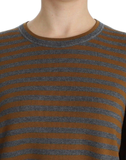 Haut de pull surdimensionné rayé gris et jaune Dolce & Gabbana
