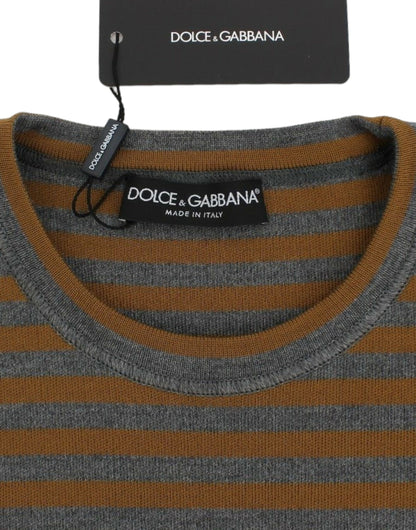 Haut de pull surdimensionné rayé gris et jaune Dolce & Gabbana