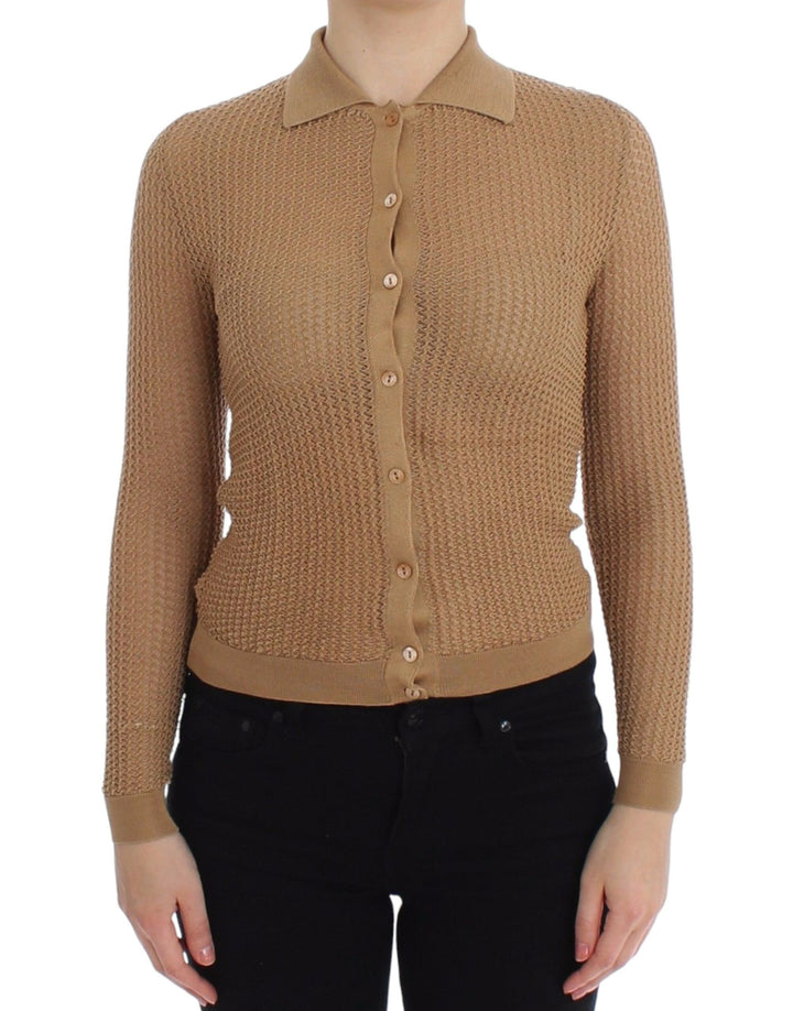 Cardigan Polo Dolce & Gabbana en Coton Tricoté Beige