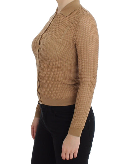 Cardigan Polo Dolce & Gabbana en Coton Tricoté Beige