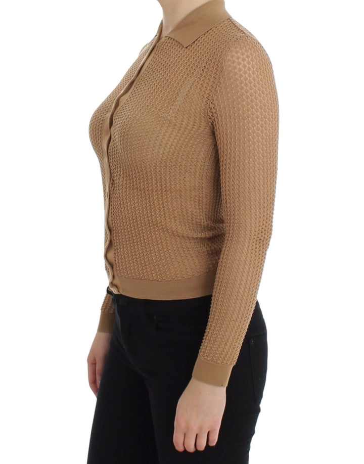 Cardigan Polo Dolce & Gabbana en Coton Tricoté Beige
