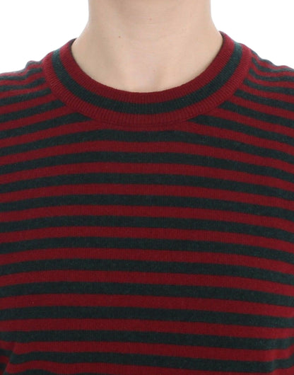 Pull à manches courtes en cachemire Dolce & Gabbana rouge et gris