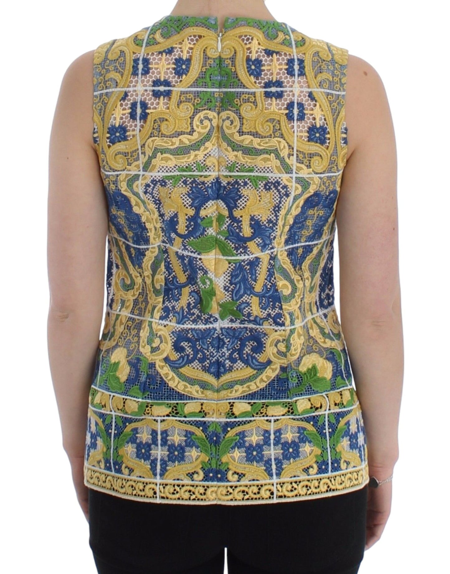 Pull brodé Majolique multicolore Dolce & Gabbana
