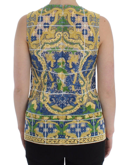 Pull brodé Majolique multicolore Dolce & Gabbana