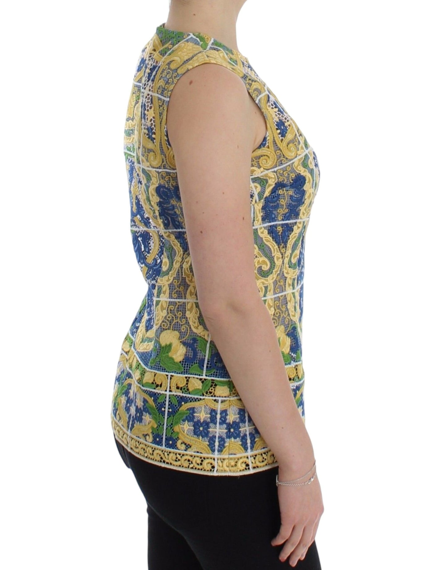 Pull brodé Majolique multicolore Dolce & Gabbana