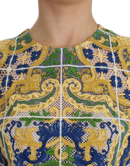 Pull brodé Majolique multicolore Dolce & Gabbana