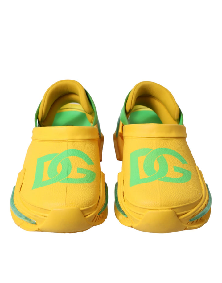 Sabots en caoutchouc Dolce & Gabbana jaune-vert pour hommes Pantoufles Chaussures pour hommes