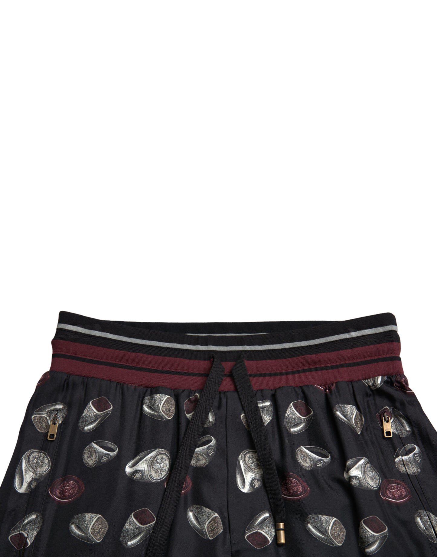 Pantalon de jogging Dolce & Gabbana en soie noire avec anneau