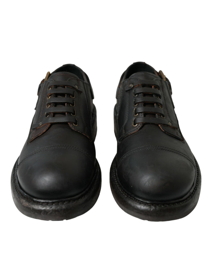 Zapatos de vestir Dolce & Gabbana Derby de piel marrón con cordones para hombre