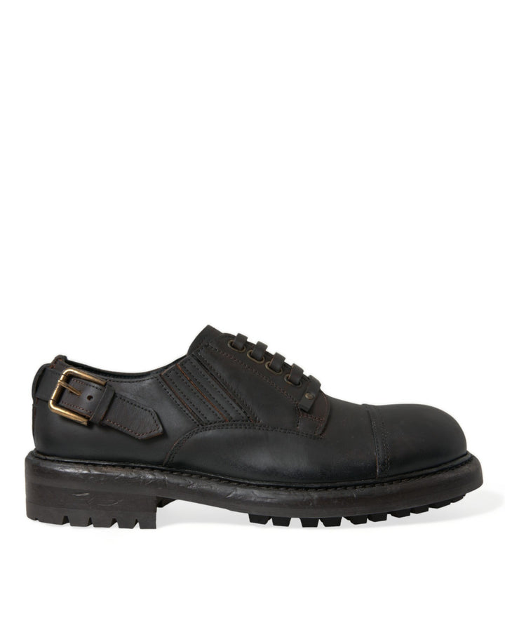 Zapatos de vestir Dolce & Gabbana Derby de piel marrón con cordones para hombre