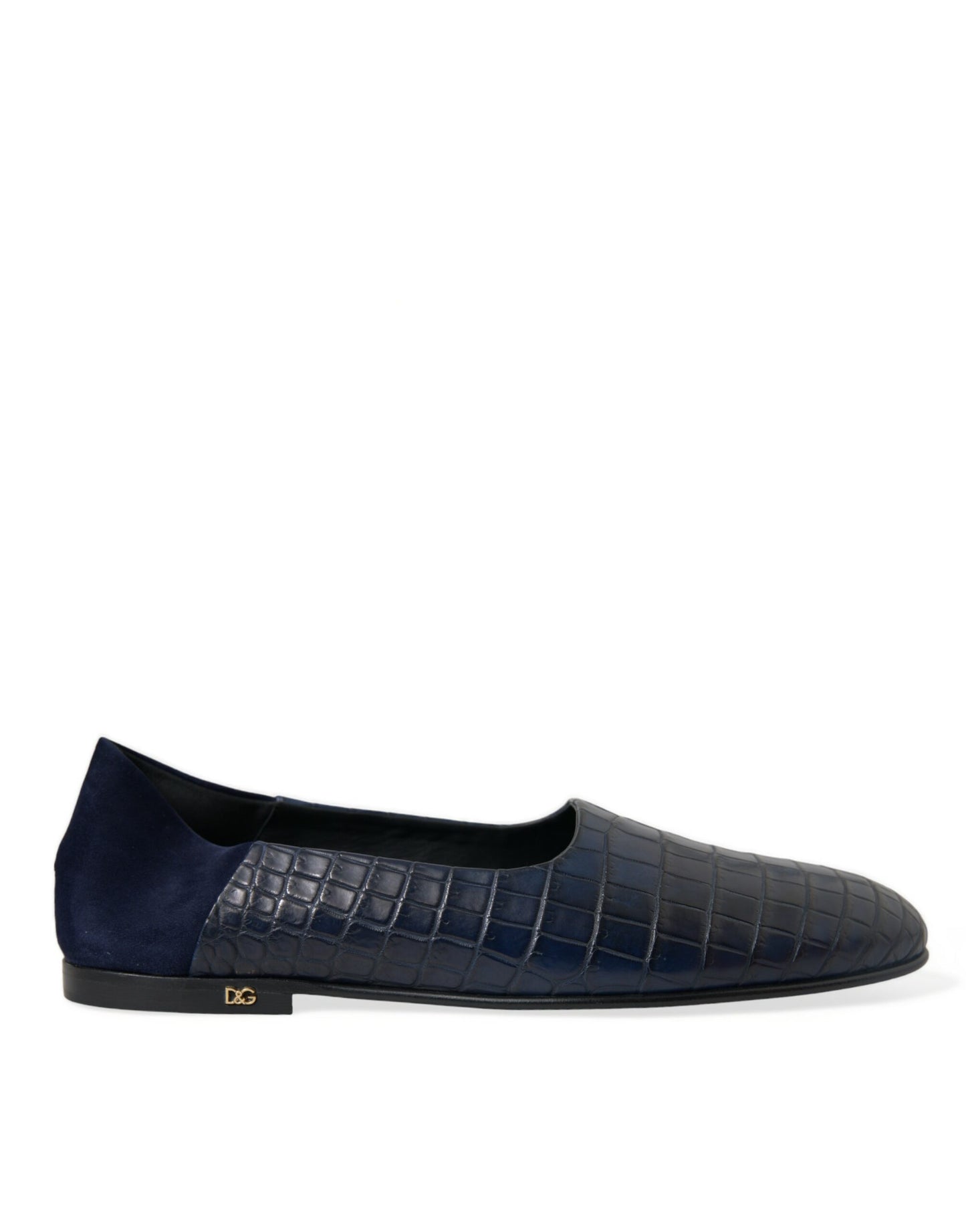 Mocasines Dolce & Gabbana de piel de cocodrilo azul sin cordones