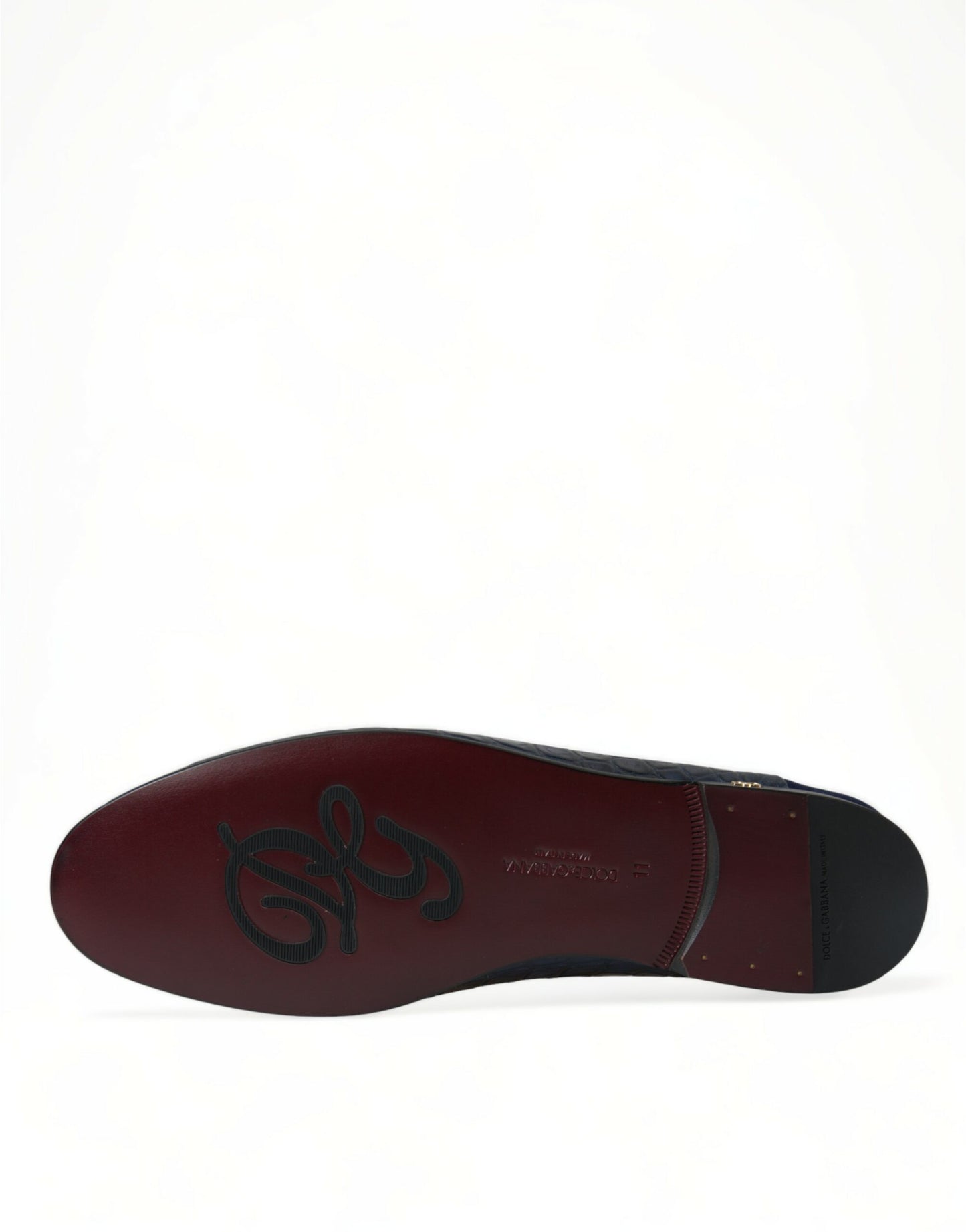 Mocasines Dolce & Gabbana de piel de cocodrilo azul sin cordones