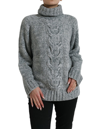 Suéter Dolce & Gabbana de cachemir gris con cuello alto