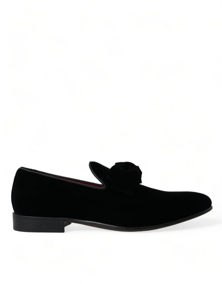Mocasines de Terciopelo Negro Dolce & Gabbana Zapatos de Vestir Formales
