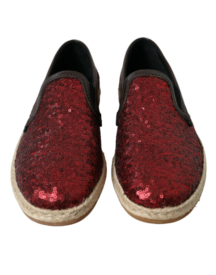 Mocasines de lentejuelas rojas Dolce & Gabbana Zapatos de hombre
