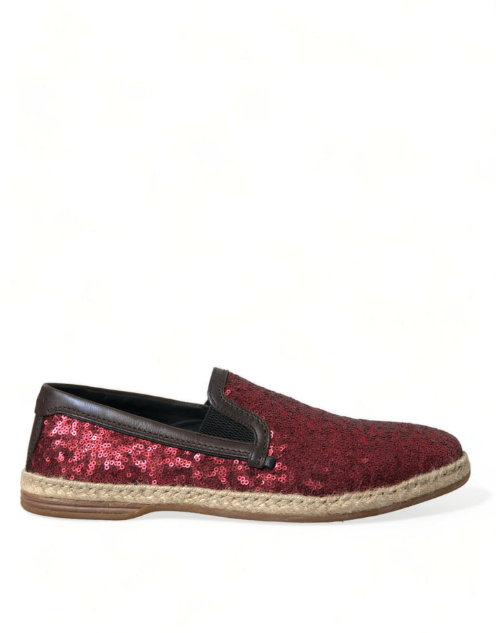 Mocasines de lentejuelas rojas Dolce & Gabbana Zapatos de hombre