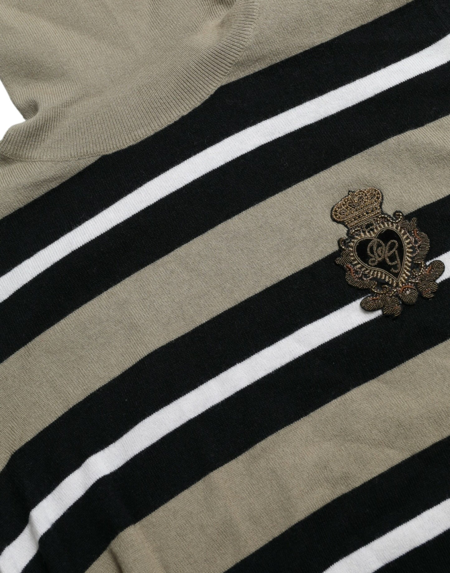 Pull en Laine à Rayures Multicolores et Logo Dolce & Gabbana