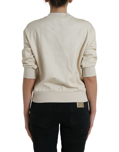 Pull en Coton Imprimé Jungle Beige Dolce & Gabbana