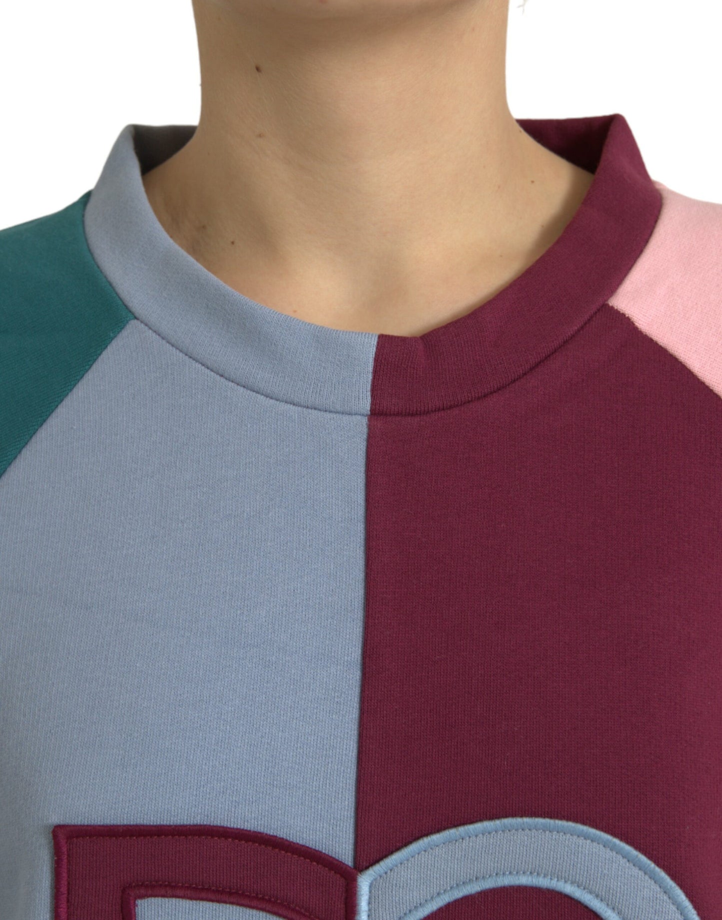 Suéter de cuello redondo de algodón multicolor Dolce & Gabbana