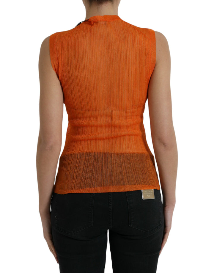 Chemisier/débardeur Dolce & Gabbana orange transparent à col rond