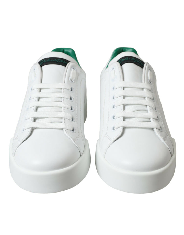 Zapatillas Dolce & Gabbana Portofino de cuero blanco y verde